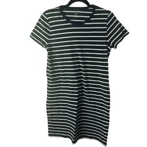 NWOT J Crew M Navy White Stripe T‎ Shirt Dress Midi Size M